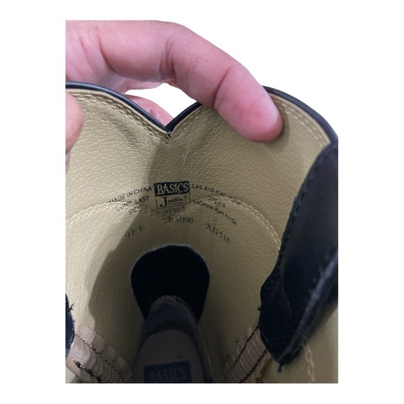 Justin Basics Black Cowboy Leather Roper Boot Men's Size 9EE - Picture 8 of 16